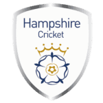 Hampshire Cricket badge with a crown and flower emblem.