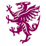 Stylish purple dragon emblem representing The Flying Horse pub.