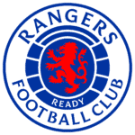 Rangers Football Club emblem with blue and red lion design.