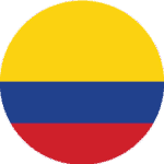 Colombian flag with yellow, blue, and red stripes.