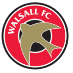 Waalsall FC emblem featuring a stylised horse head in gold and black on a red background.