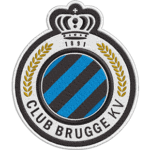 Official Club Brugge KV badge with crown and blue and black stripes.